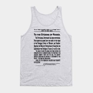 To the Citizens of Russia 1917 Tank Top